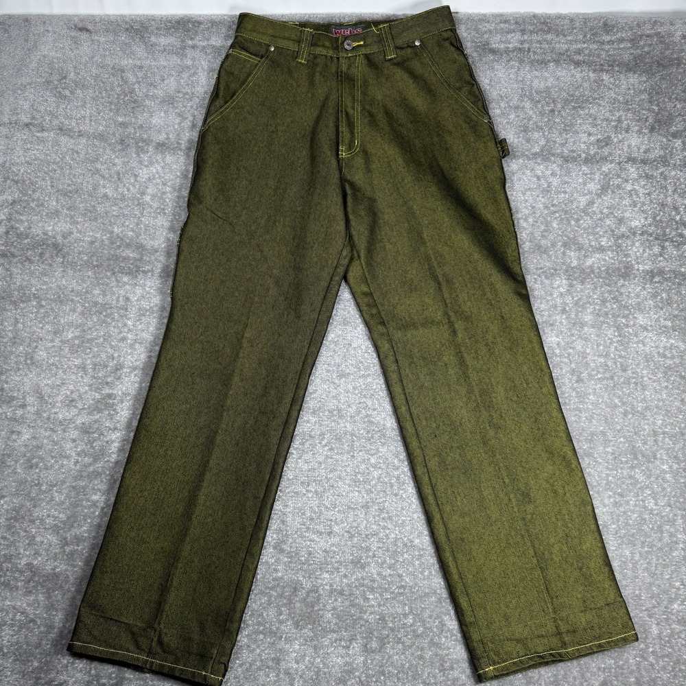 Webs Jeans Men's 32x32 Yellow Black Carpenter Baggy Skater‎ Streetwear Y2K VTG